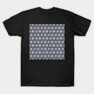 White asters on slate gray T-Shirt